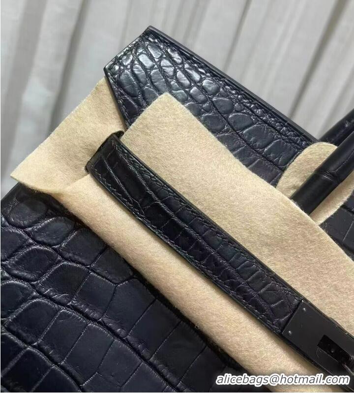 Top Quality Hermes Birkin 30CM Original Crocodile Leather Bag BK30 Black