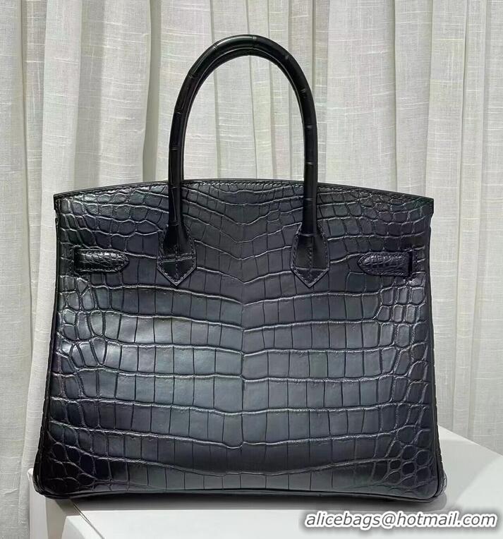 Top Quality Hermes Birkin 30CM Original Crocodile Leather Bag BK30 Black