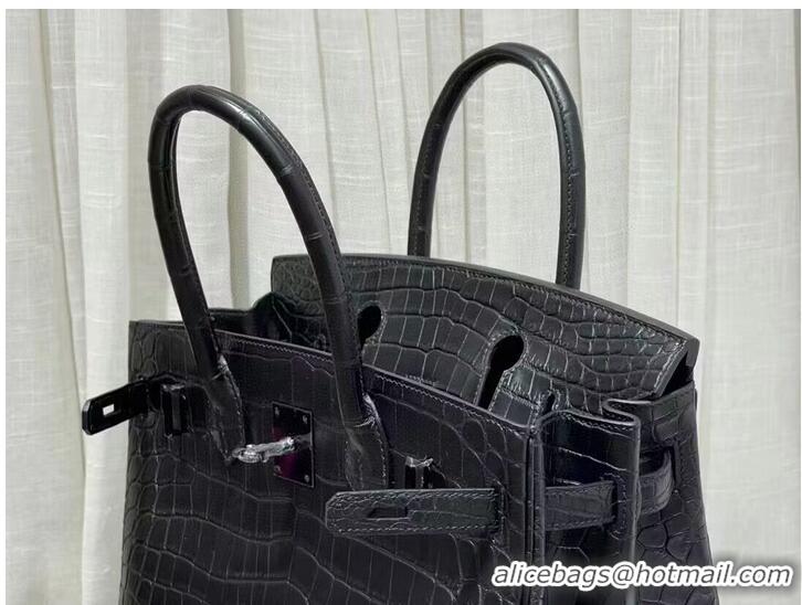 Top Quality Hermes Birkin 30CM Original Crocodile Leather Bag BK30 Black