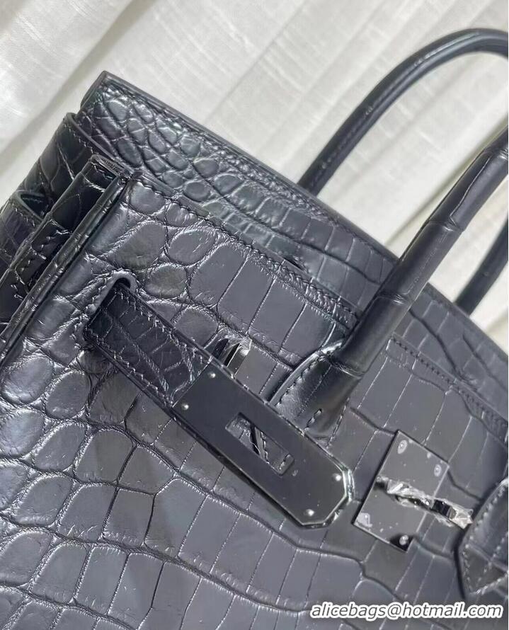 Top Quality Hermes Birkin 30CM Original Crocodile Leather Bag BK30 Black