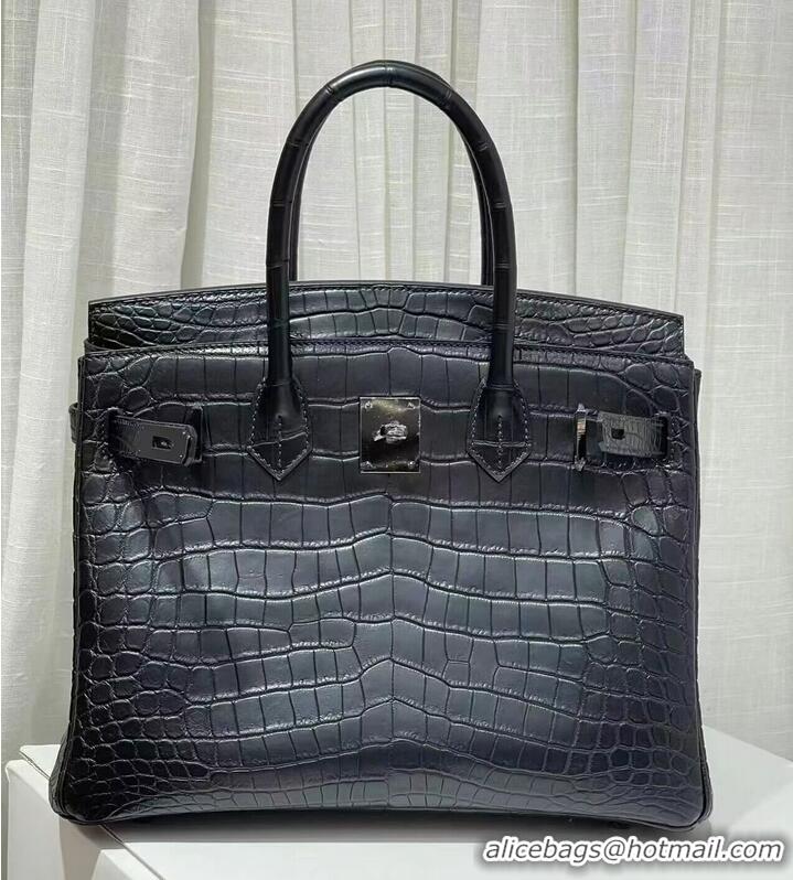 Top Quality Hermes Birkin 30CM Original Crocodile Leather Bag BK30 Black