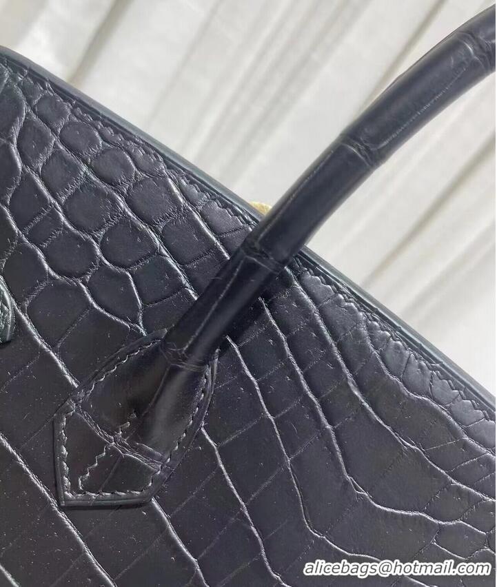 Top Quality Hermes Birkin 30CM Original Crocodile Leather Bag BK30 Black