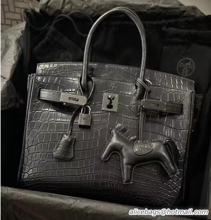 Top Quality Hermes Birkin 30CM Original Crocodile Leather Bag BK30 Black