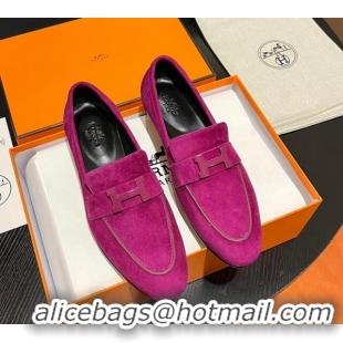 Trendy Design Hermes Paris Loafers in Suede Purple 215045