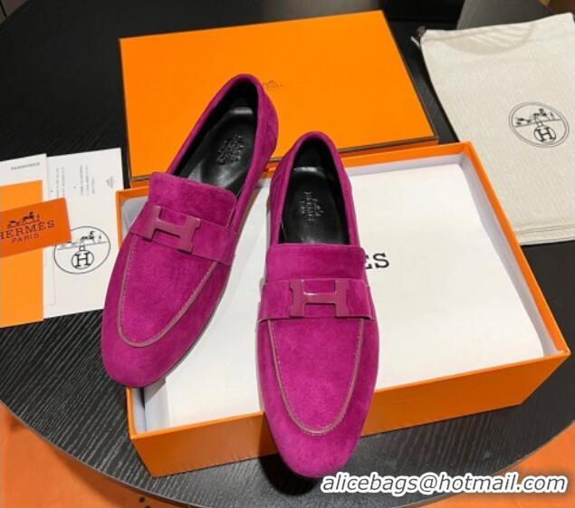 Trendy Design Hermes Paris Loafers in Suede Purple 215045