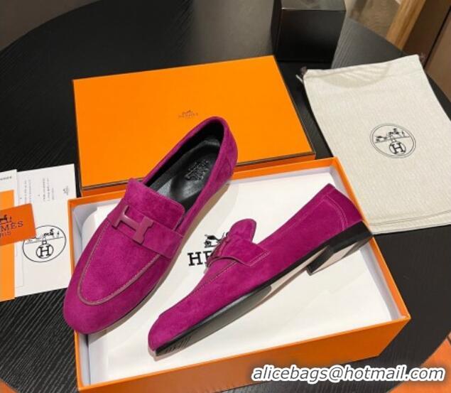 Trendy Design Hermes Paris Loafers in Suede Purple 215045