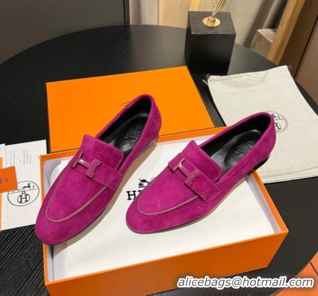 Trendy Design Hermes Paris Loafers in Suede Purple 215045