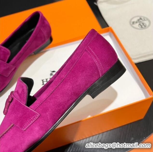 Trendy Design Hermes Paris Loafers in Suede Purple 215045