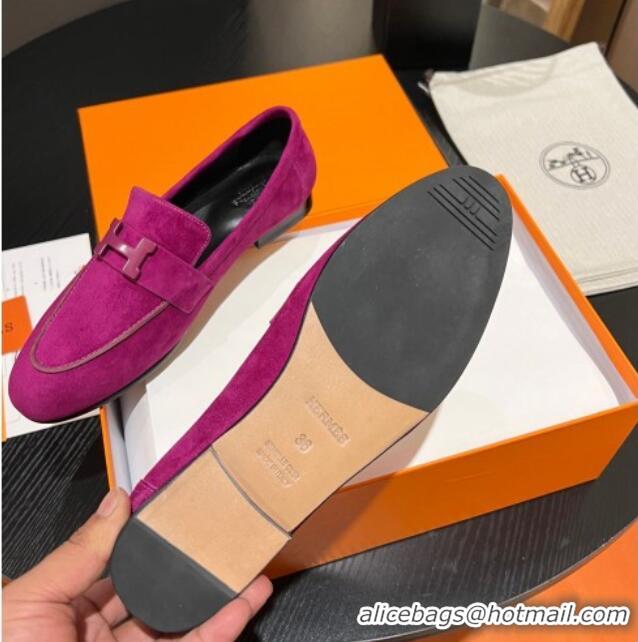 Trendy Design Hermes Paris Loafers in Suede Purple 215045