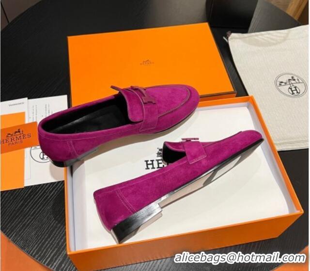 Trendy Design Hermes Paris Loafers in Suede Purple 215045