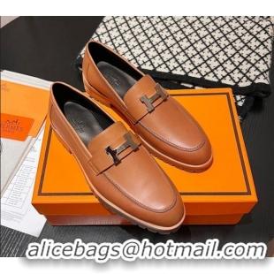 Good Quality Hermes Faubourg Loafers in Calfskin Brown 1215060