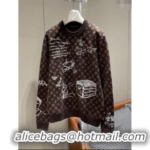 Promotional Louis Vuitton Monogram Wool Sweater LV110923 Brown 2023