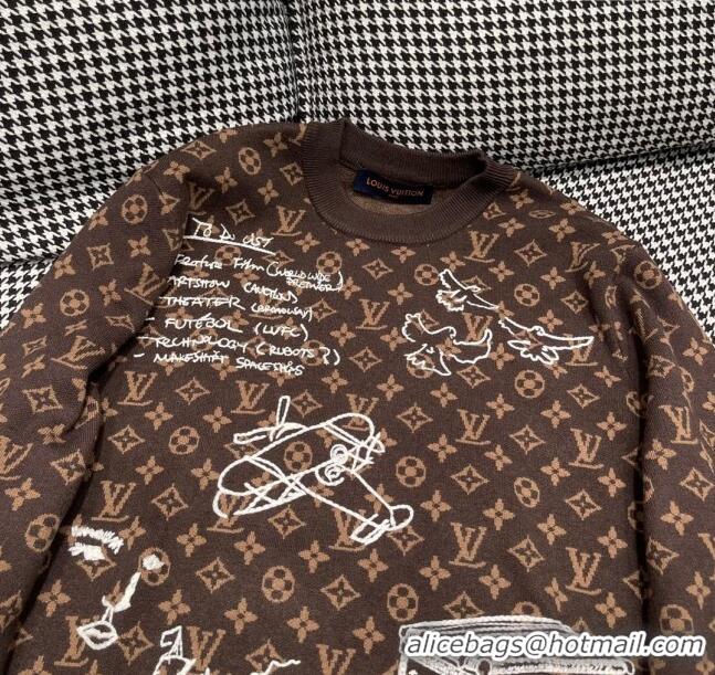 Promotional Louis Vuitton Monogram Wool Sweater LV110923 Brown 2023