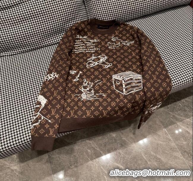 Promotional Louis Vuitton Monogram Wool Sweater LV110923 Brown 2023