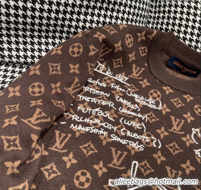 Promotional Louis Vuitton Monogram Wool Sweater LV110923 Brown 2023