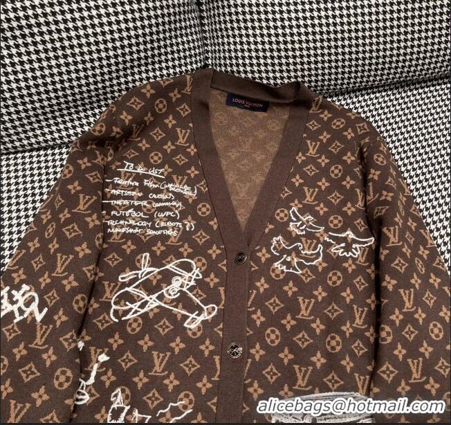 ​Super Quality Louis Vuitton Monogram Wool Cardigan LV110924 Brown 2023