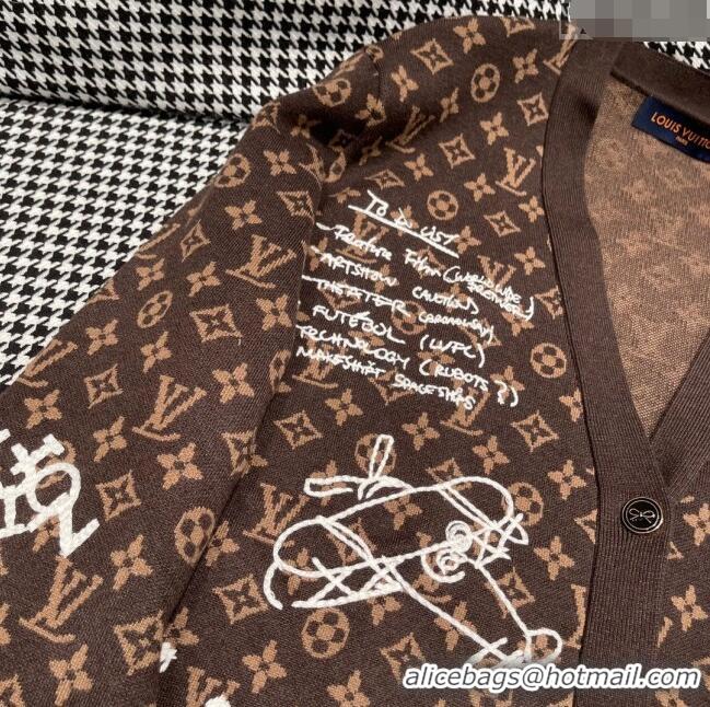 ​Super Quality Louis Vuitton Monogram Wool Cardigan LV110924 Brown 2023