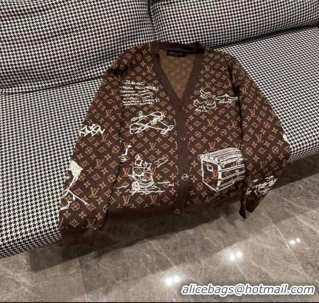 ​Super Quality Louis Vuitton Monogram Wool Cardigan LV110924 Brown 2023