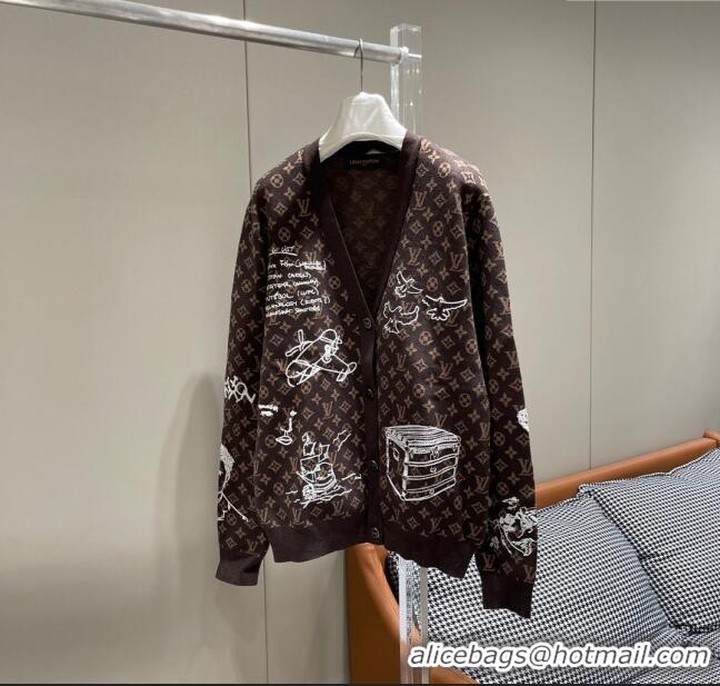 ​Super Quality Louis Vuitton Monogram Wool Cardigan LV110924 Brown 2023