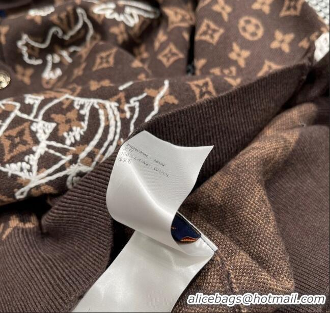 ​Super Quality Louis Vuitton Monogram Wool Cardigan LV110924 Brown 2023