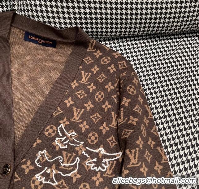 ​Super Quality Louis Vuitton Monogram Wool Cardigan LV110924 Brown 2023