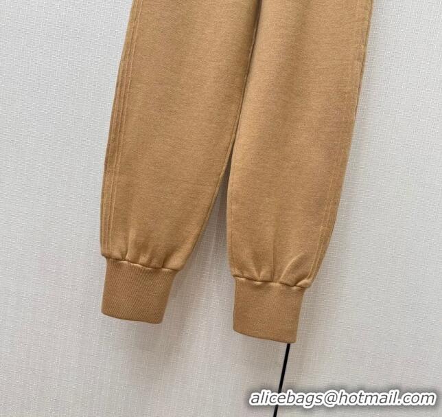 Low Cost Louis Vuitton Wool-Silk Cropped Hoodie and Pants LV110934 Dark Camel 2023