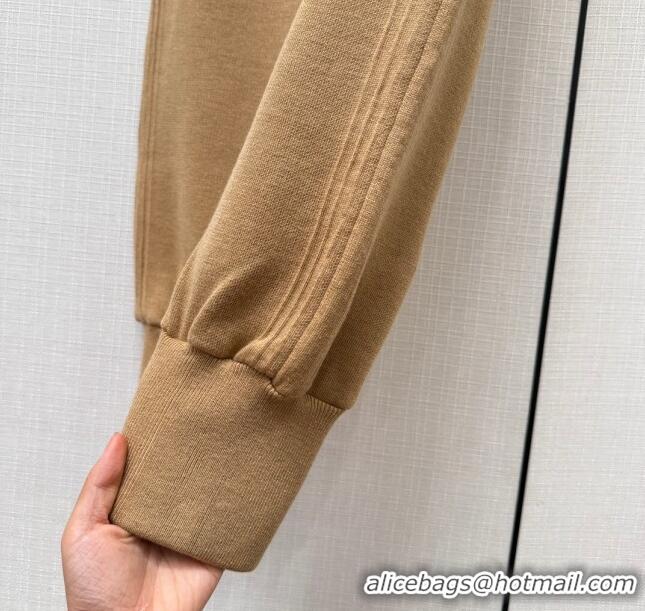 Low Cost Louis Vuitton Wool-Silk Cropped Hoodie and Pants LV110934 Dark Camel 2023