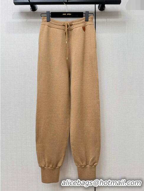 Low Cost Louis Vuitton Wool-Silk Cropped Hoodie and Pants LV110934 Dark Camel 2023