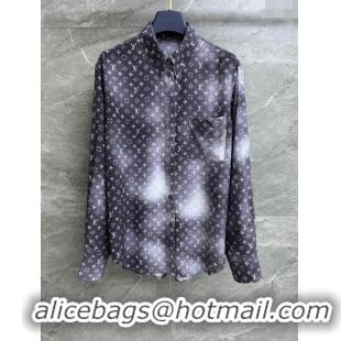 ​Low Price Louis Vuitton Monogram Cloud Shirt in Silk 1AFHI8 Black 2023