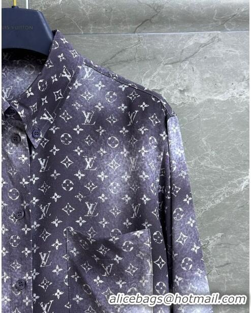 ​Low Price Louis Vuitton Monogram Cloud Shirt in Silk 1AFHI8 Black 2023