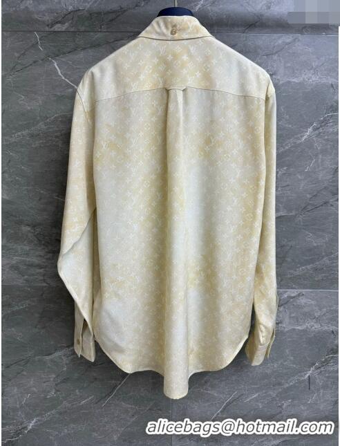 Reasonable Price Louis Vuitton Monogram Cloud Shirt in Silk 1AFDLK Yellow 2023