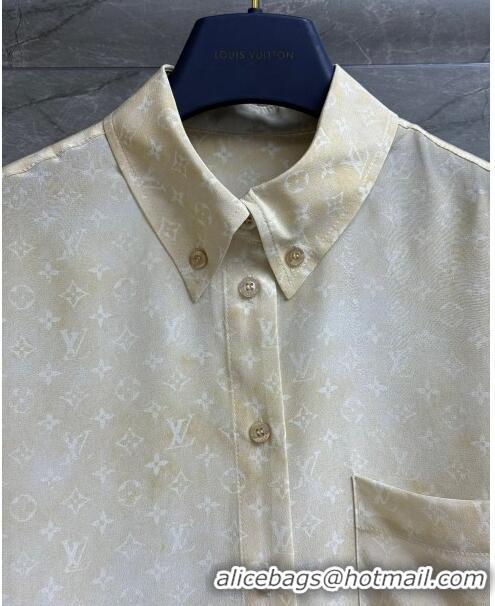 Reasonable Price Louis Vuitton Monogram Cloud Shirt in Silk 1AFDLK Yellow 2023