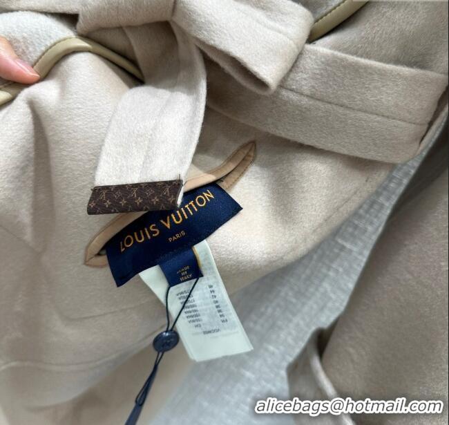 Buy Discount Louis Vuitton FLIGHT MODE Reversible Signature Hooded Wrap Coat 1AC02P Beige 2023