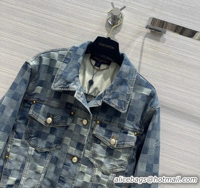 Super Quality Louis Vuitton Denim Jacket LV122948 Blue 2023