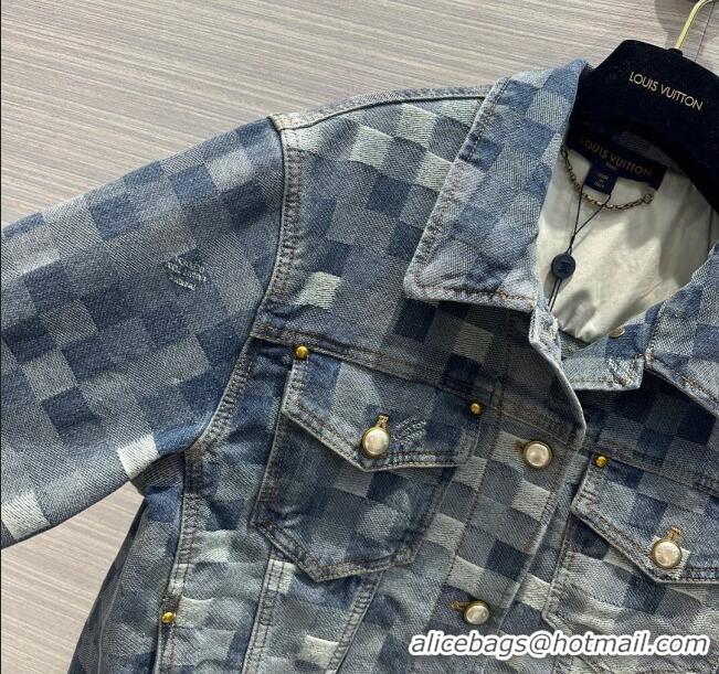 Super Quality Louis Vuitton Denim Jacket LV122948 Blue 2023