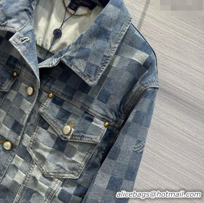 Super Quality Louis Vuitton Denim Jacket LV122948 Blue 2023