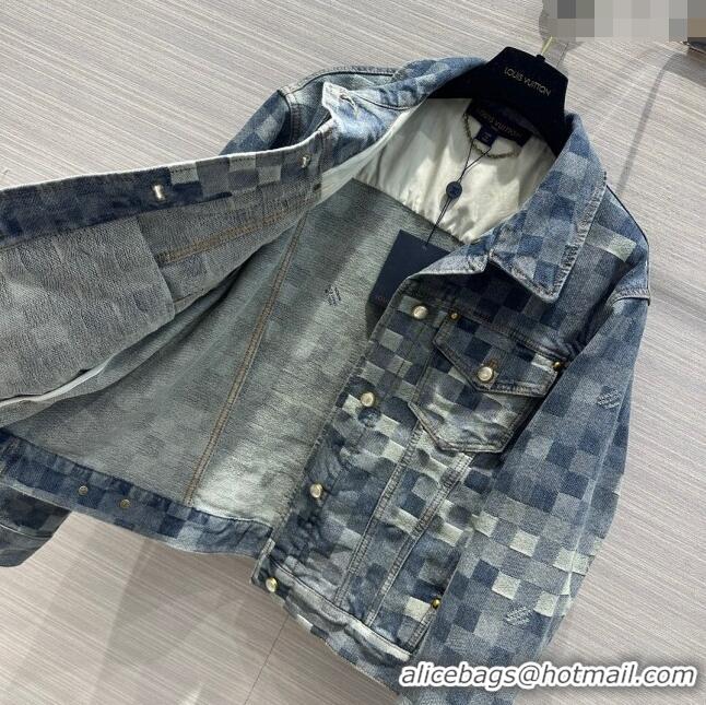 Super Quality Louis Vuitton Denim Jacket LV122948 Blue 2023