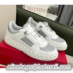 Best Grade alentino Freedots Low Top Calfskin Sneakers White/Grey 1121104