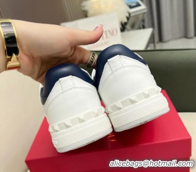 Duplicate Valentino Freedots Low Top Calfskin Sneakers White/Navy Blue 121106