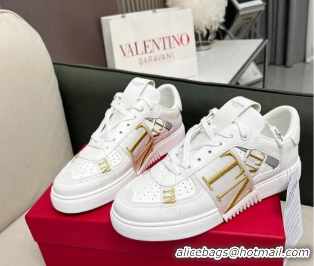 Good Quality alentino VL7N Low Banded Calfskin Sneakers White 121119