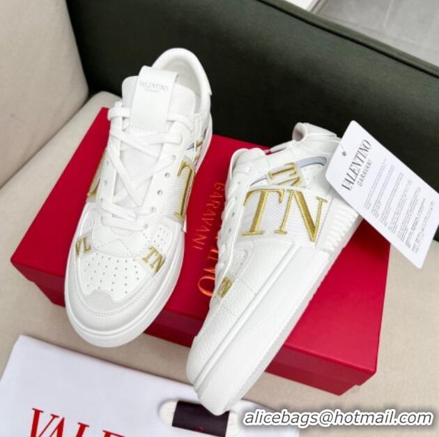 Good Quality alentino VL7N Low Banded Calfskin Sneakers White 121119