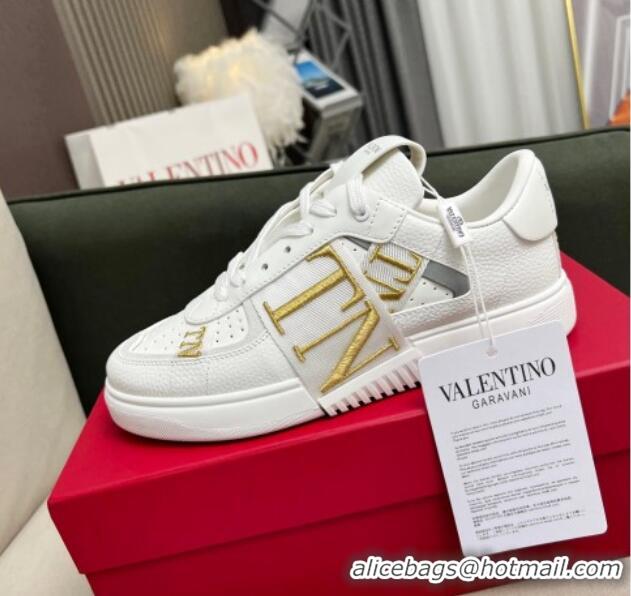 Good Quality alentino VL7N Low Banded Calfskin Sneakers White 121119