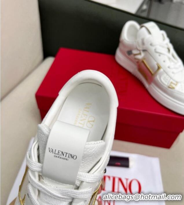 Good Quality alentino VL7N Low Banded Calfskin Sneakers White 121119