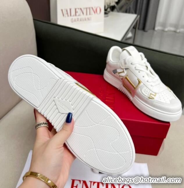 Good Quality alentino VL7N Low Banded Calfskin Sneakers White 121119