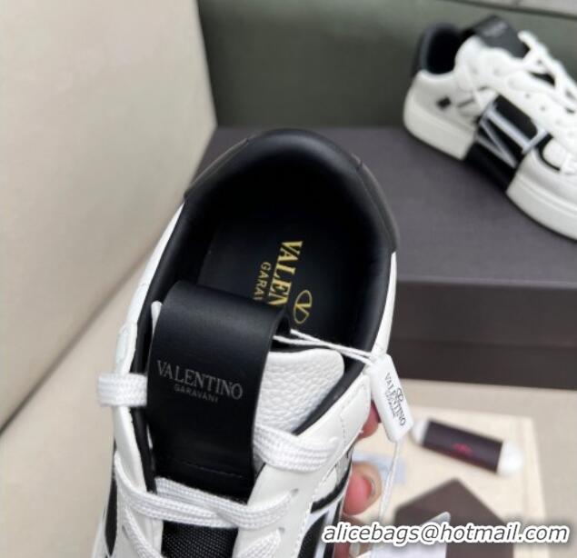 Durable Valentino VL7N Low Banded Calfskin Sneakers White/Black 121124