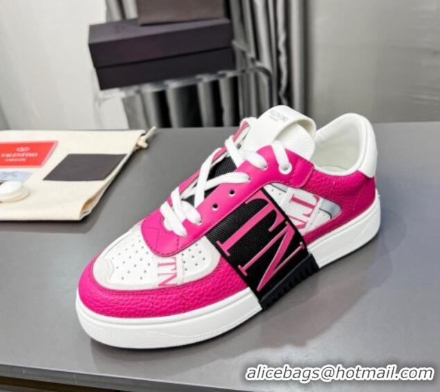 Low Cost Valentino VL7N Low Banded Calfskin Sneakers Dark Pink 121125