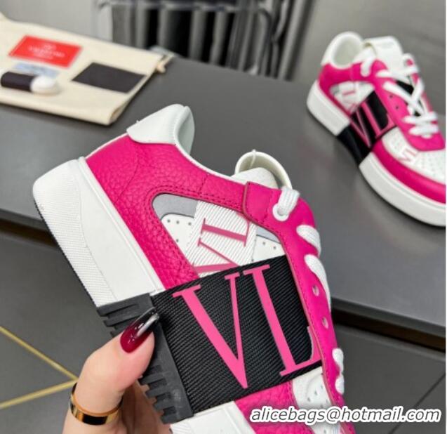 Low Cost Valentino VL7N Low Banded Calfskin Sneakers Dark Pink 121125