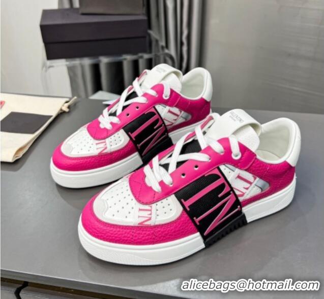 Low Cost Valentino VL7N Low Banded Calfskin Sneakers Dark Pink 121125