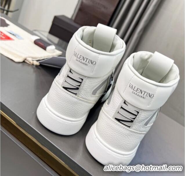 Most Popular alentino VL7N High Banded Calfskin and Mesh Sneakers White1/Black 1121134