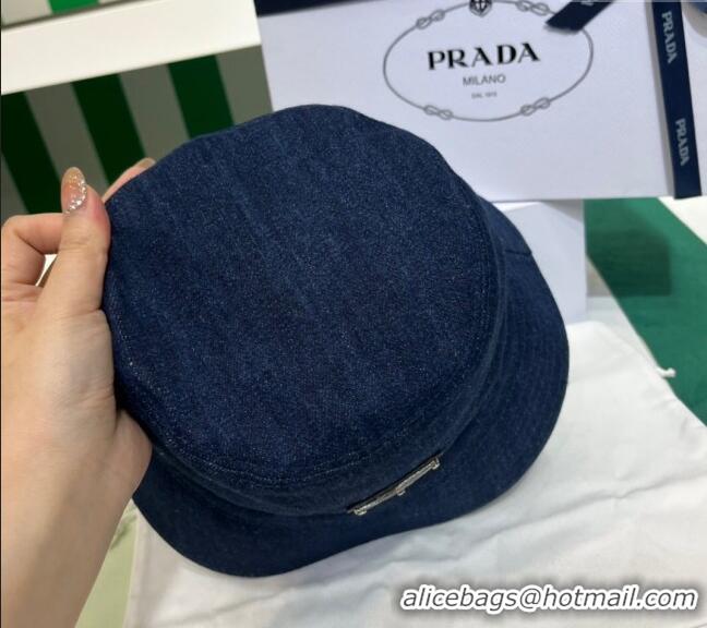 Buy Promotional Prada Denim Bucket Hat PR08241 Dark Blue 2023